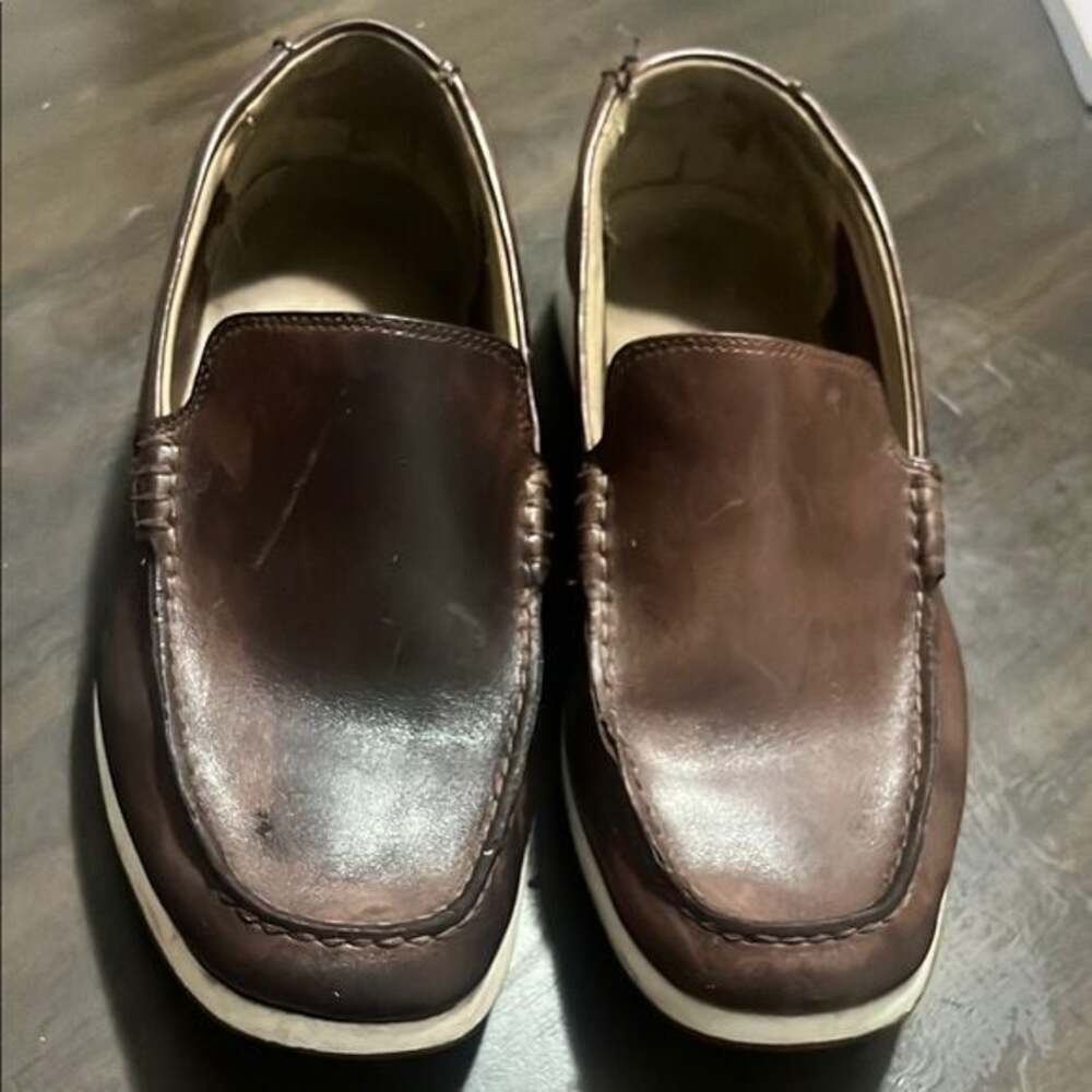 Clarks Brown Leather Loafers Slip-On Shoes